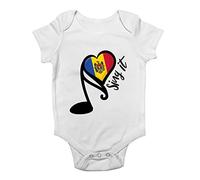 Shopagift Moldova Song Contest Baby Vest Music Singing Bodysuit Gift White