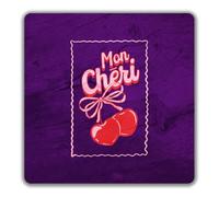 Shopagift Mon Cheri Cherry Fruit Lover National Cherry Day 2 Pack Coasters - 9cm x 9cm