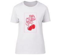 Shopagift Mon Cheri Cherry Fruit Lover National Cherry Day Womens T-Shirt Ladies Tee White