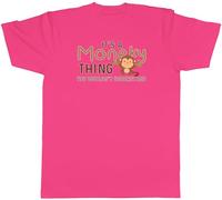 Shopagift Monkey Thing Mens T-Shirt Animal Forest Jungle Tee Pink