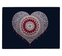 Shopagift Moroccon Red Heart Glass Chopping Board Large Kitchen Worktop Saver 39cm x 28cm