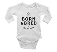 Shopagift Mothers Day Baby Grow Vest Bodysuit Born & Bred in Yorkshire Boys Girls L/S Gift