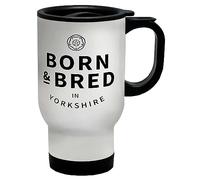Shopagift Mothers Day Travel Mug Born & Bred in Yorkshire Gift Stainless Steel 14oz Cup