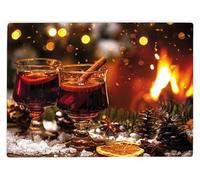 Shopagift Mulled Wine Christmas Xmas Glass Chopping Board Large Kitchen Worktop Saver 39cm x 28cm