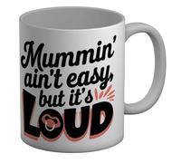 Shopagift Mummin' Aint Easy But It’s Loud Parenting Mum Mug White 11oz Large Ceramic Cup