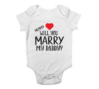 Shopagift Mummy Will You Marry My Daddy? Love Heart Valentines Proposal Cute Boys and Girls Baby Vest Bodysuit