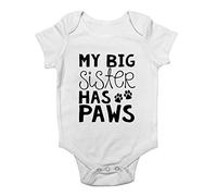 Shopagift My Big Sister has Paws Baby Vest Bodysuit White