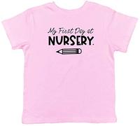 Shopagift My First Day at Nursery Childrens Kids T-Shirt Light Pink