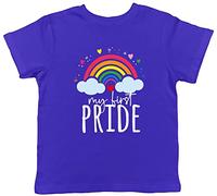 Shopagift My First Pride with Rainbow Clouds Childrens Kids T-Shirt Gift LGBTQ+ Month Gay Festival Outfit T Shirt Top for Girls Boys
