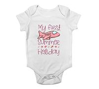 Shopagift My First Summer Holiday Baby Vest Bodysuit White