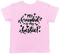 Shopagift My Grandad is My Bestie Childrens Kids T-Shirt Light Pink