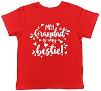 Shopagift My Grandad is My Bestie Childrens Kids T-Shirt Red