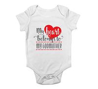 Shopagift My heart belongs to my Godmother Baby Grow Vest Bodysuit