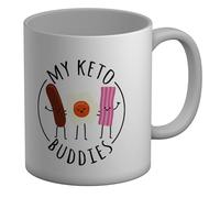 Shopagift My Keto Buddies Mug Funny Weight Fat Loss Sausage Bacon White 11oz Large Ceramic Cup