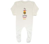 Shopagift My Little Queen Bee Baby Sleepsuit Romper Bumblebee Boys Girls Gift White