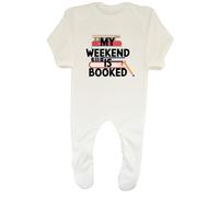 Shopagift My Weekend is Booked Funny Reading Books Baby Grow Romper Suit Boys Girls