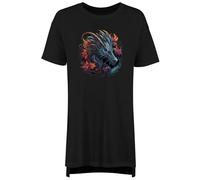Shopagift Mythical Dragon Women's Nightie Fantasy Fire Breathing Creature Night Shirt Black