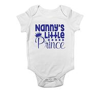 Shopagift Nanny's Little Prince Cute Blue Boys Baby Vest Bodysuit