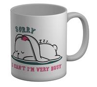 Shopagift Napping Day Mug Sorry I Can't I'm Very Busy White 11oz Large Ceramic Cup