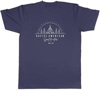 Shopagift Native American Mens T-Shirt Not All Who Wander are Lost Tee Gift Navy Blue