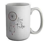 Shopagift Native American Mug Funny New to The Tribe White 15oz Large Gift Ceramic Cup