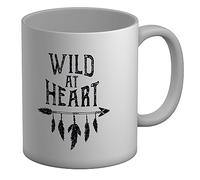 Shopagift Native American Mug Wild at Heart White 11oz Large Gift Ceramic Cup