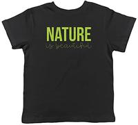 Shopagift Nature is Beautiful Childrens Kids T-Shirt Black