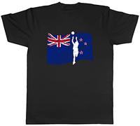 Shopagift Netball N Zea Flag T-Shirt Black