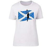 Shopagift Netball Scot Flag Fitted Womens T-Shirt