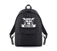 Shopagift Never Too Old For Rock and Roll Backpack Rucksack 18 Litres Capacity - 42cm x 31cm x 21cm