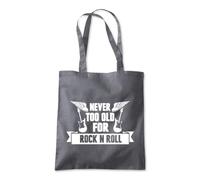 Shopagift Never Too Old For Rock and Roll Tote Shopping Beach Bag 10 Litres Capacity - 42cm x 38cm