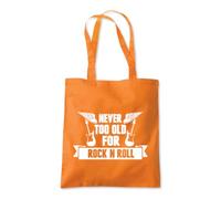 Shopagift Never Too Old For Rock and Roll Tote Shopping Beach Bag 10 Litres Capacity - 42cm x 38cm