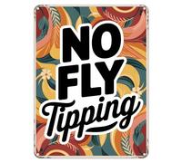 Shopagift No Fly Tipping Dumping Metal Poster Wall Tin Sign Man Cave Shed Bar Bedroom Home Kitchen - A4