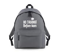 Shopagift No Talking Before 9am Silence Joke Backpack Rucksack 18 Litres Capacity - 42cm x 31cm x 21cm