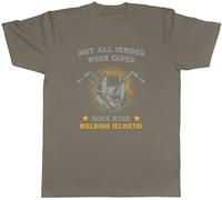 Shopagift Not All Heroes wear Capes Mens T-Shirt Some wear Welding Helmets Tee