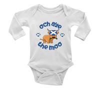 Shopagift Och Aye The Moo Cute Hightland Cow Scotland Baby Grow Vest Bodysuit Boys Girls L/S