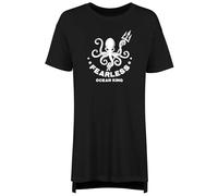 Shopagift Octopus Women's Nightie Fearless Ocean King Tentacles Sea Night Shirt Black