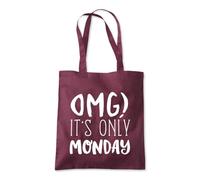 Shopagift OMG It's Only Monday Funny Joke Tote Shopping Beach Bag 10 Litres Capacity - 42cm x 38cm