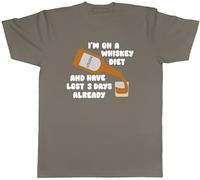 Shopagift On a Whiskey Diet Mens T-Shirt and Have Lost 3 Days Already Funny Tee Grey