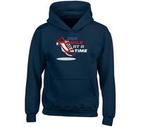 Shopagift One Mile at a Time Funny Marathon Runner Kids Hoodie Hoody Hooded Top Boys Girls Navy Blue