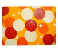 Shopagift Orange Circular Pattern Glass Chopping Board Large Kitchen Worktop Saver 39cm x 28cm