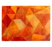 Shopagift Orange Geometric Triangles Glass Chopping Board Large Kitchen Worktop Saver 39cm x 28cm