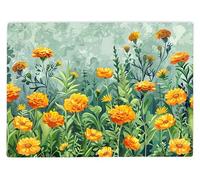 Shopagift Orange Yellow Marigold Flowers Glass Chopping Board Large Kitchen Worktop Saver 39cm x 28cm