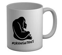 Shopagift Orangutans Mug Primate Ape Human Monkey White 11oz Large Gift Ceramic Cup