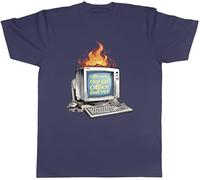 Shopagift Out of Office Mens T-Shirt Funny Retirement Tee Navy Blue