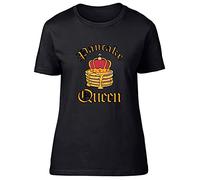 Shopagift Pancake Day T-Shirt Womens Pancake Queen Shrove Tuesday Funny Ladies Tee Gift Black