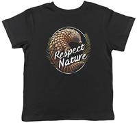 Shopagift Pangolin Lover Kids T-Shirt Respect Nature Endangered Childrens Tee Boys Girls Black