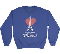 Shopagift Parlez-Vous Francais? Kids Sweatshirt Funny Do You Speak French Jumper Boys Girls Blue