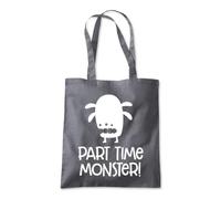 Shopagift Part Time Monster Tote Shopping Beach Bag 10 Litres Capacity - 42cm x 38cm