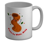 Shopagift Pasta La Vista Baby Mug Funny Penne Pasta Lover White 11oz Large Ceramic Cup
